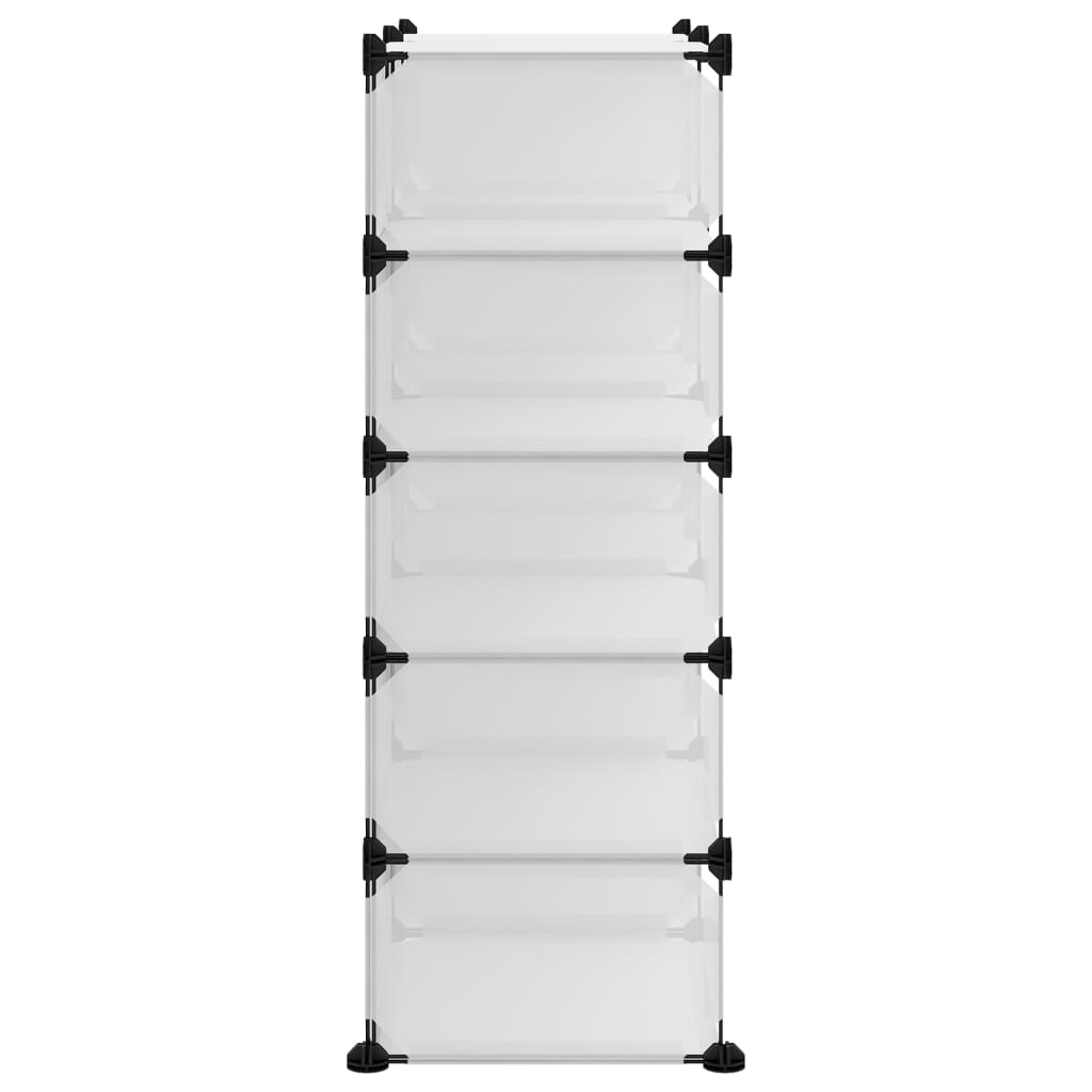 Shoe Rack Transparent Polypropylene & Steel Large