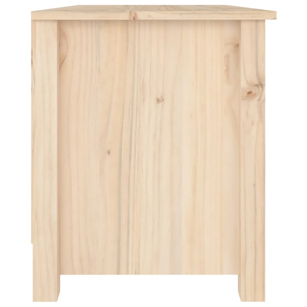 23" Scandinavian Compact Natural Solid Pine Shoe Bench With 2 Tiers