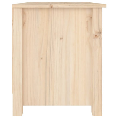 23" Scandinavian Compact Natural Solid Pine Shoe Bench With 2 Tiers