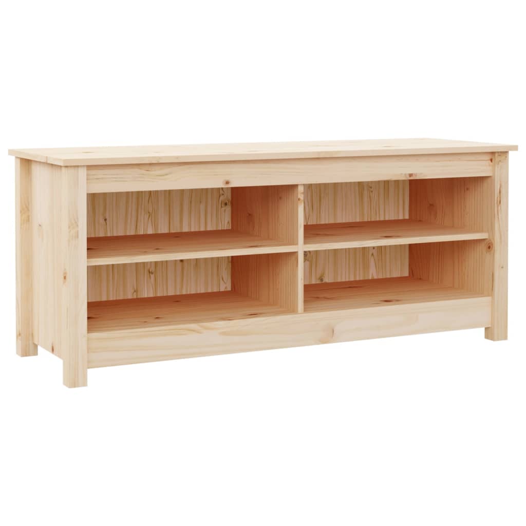 Shoe Bench Natural Solid Pine Wide & Deep 4 Compartments