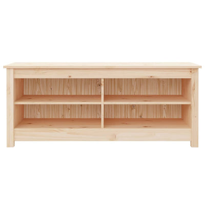 Shoe Bench Natural Solid Pine Wide & Deep 4 Compartments
