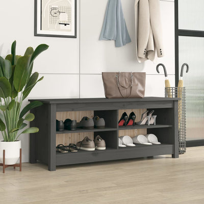 Shoe Bench Natural Solid Pine Wide & Deep 4 Compartments