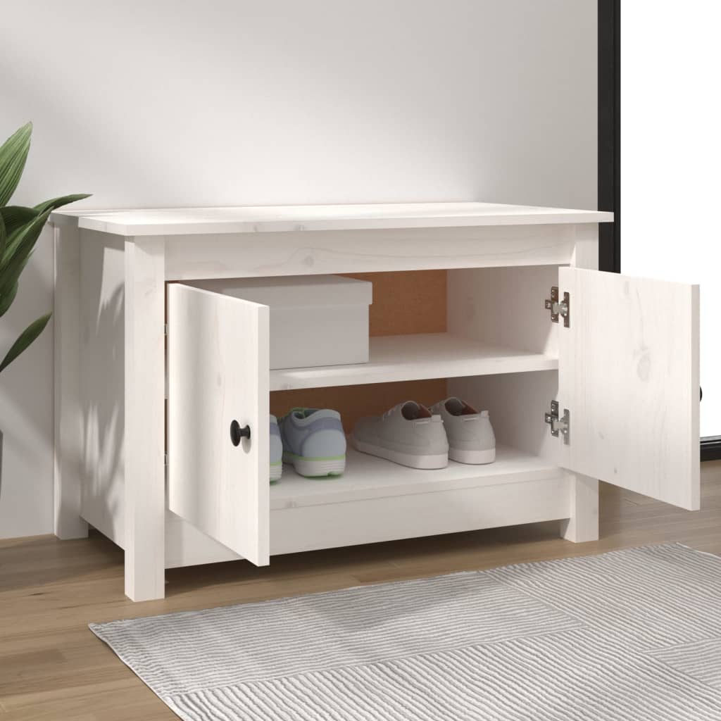 Shoe Cabinet Solid Pine Wood Wide & Deep 2 Compartments