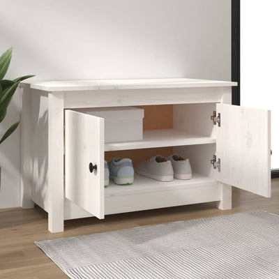 Shoe Cabinet Solid Pine Wood Wide & Deep 2 Compartments