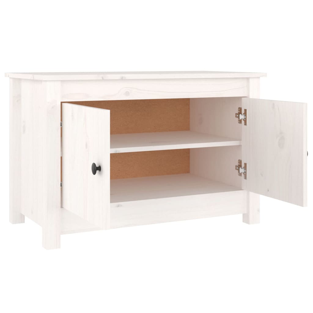 Shoe Cabinet Solid Pine Wood Wide & Deep 2 Compartments