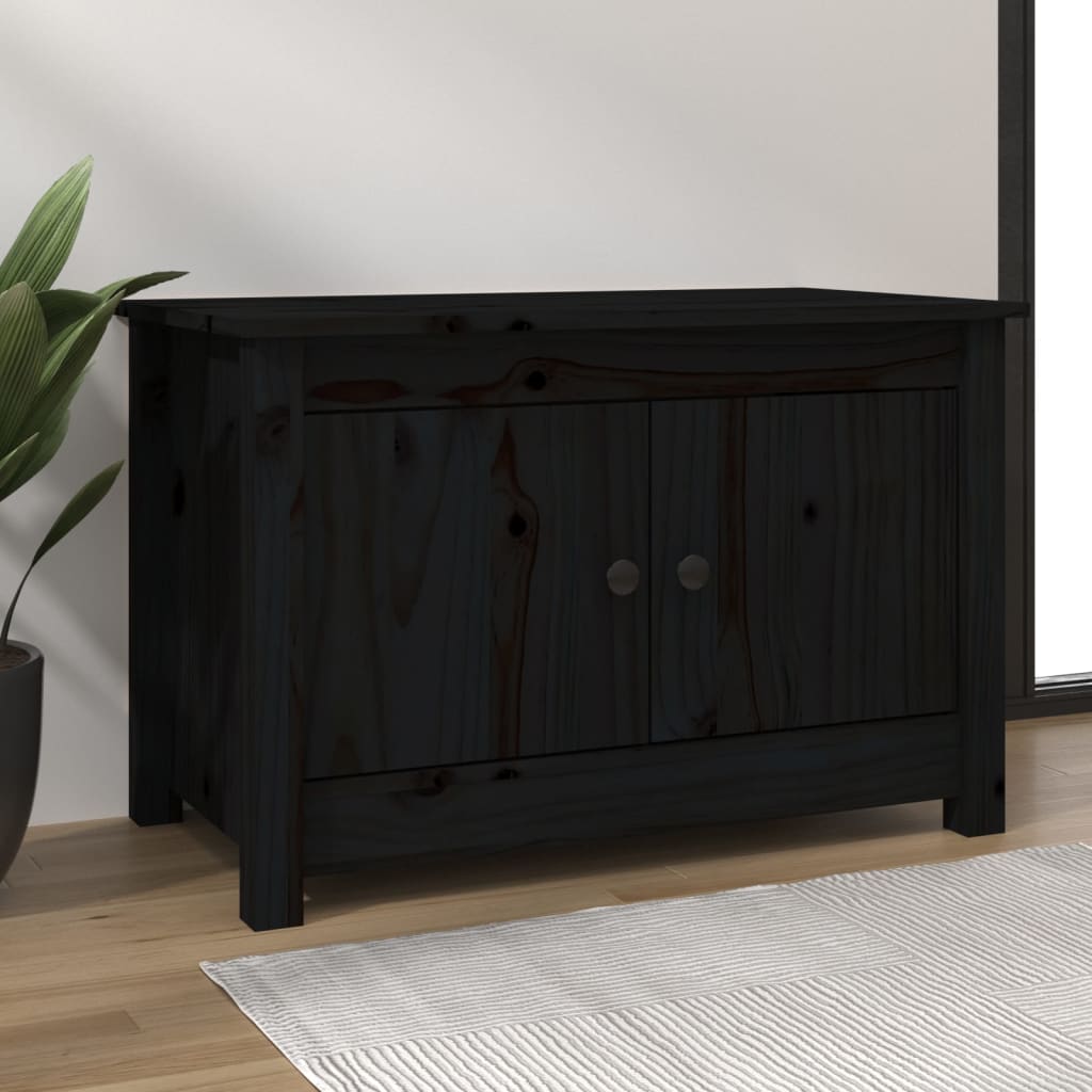 Shoe Cabinet Solid Pine Wood Wide & Deep 2 Compartments
