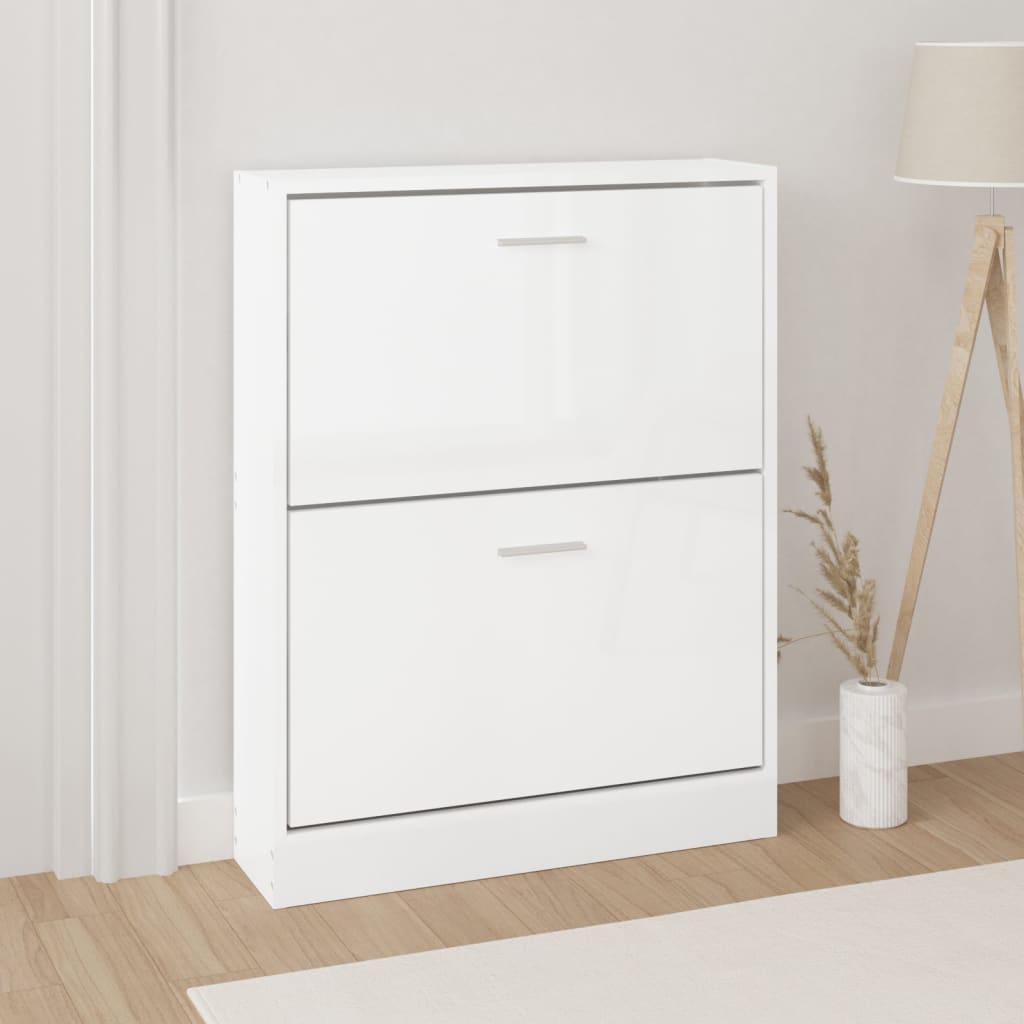 Shoe Cabinet Natural Solid Pine Medium 2 Drop-Down Drawers