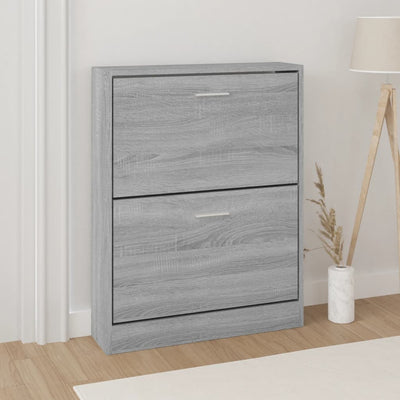 Shoe Cabinet Natural Solid Pine Medium 2 Drop-Down Drawers