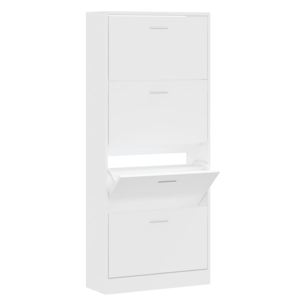 Shoe Cabinet Natural Solid Pine 1 Drop-Down Drawers