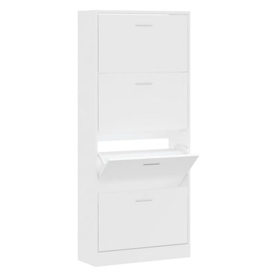 Shoe Cabinet Natural Solid Pine 1 Drop-Down Drawers