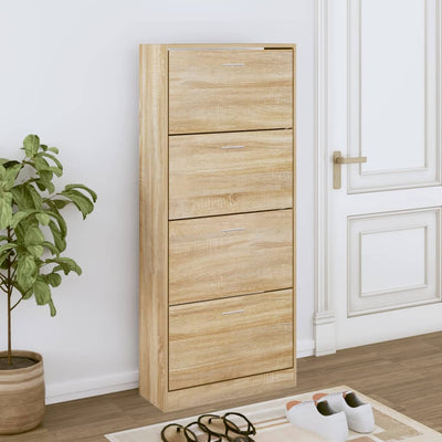 Shoe Cabinet Natural Solid Pine 1 Drop-Down Drawers