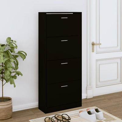 Shoe Cabinet Natural Solid Pine 1 Drop-Down Drawers