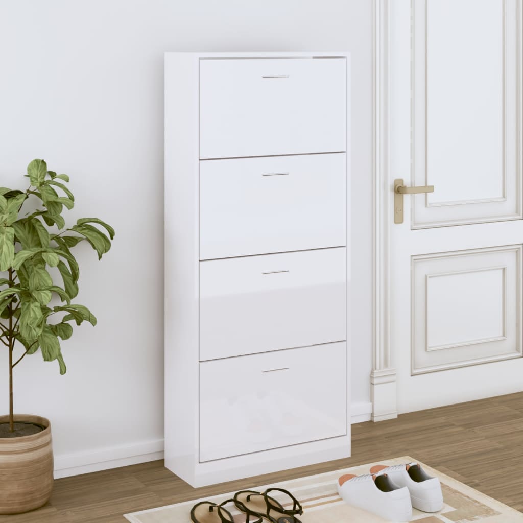 Shoe Cabinet Natural Solid Pine 1 Drop-Down Drawers