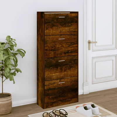 Shoe Cabinet Natural Solid Pine 1 Drop-Down Drawers