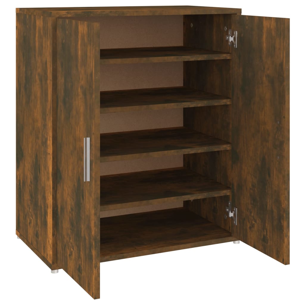 18 Pair 23" Smoked Oak Shoe Cabinet With 5 Tiers