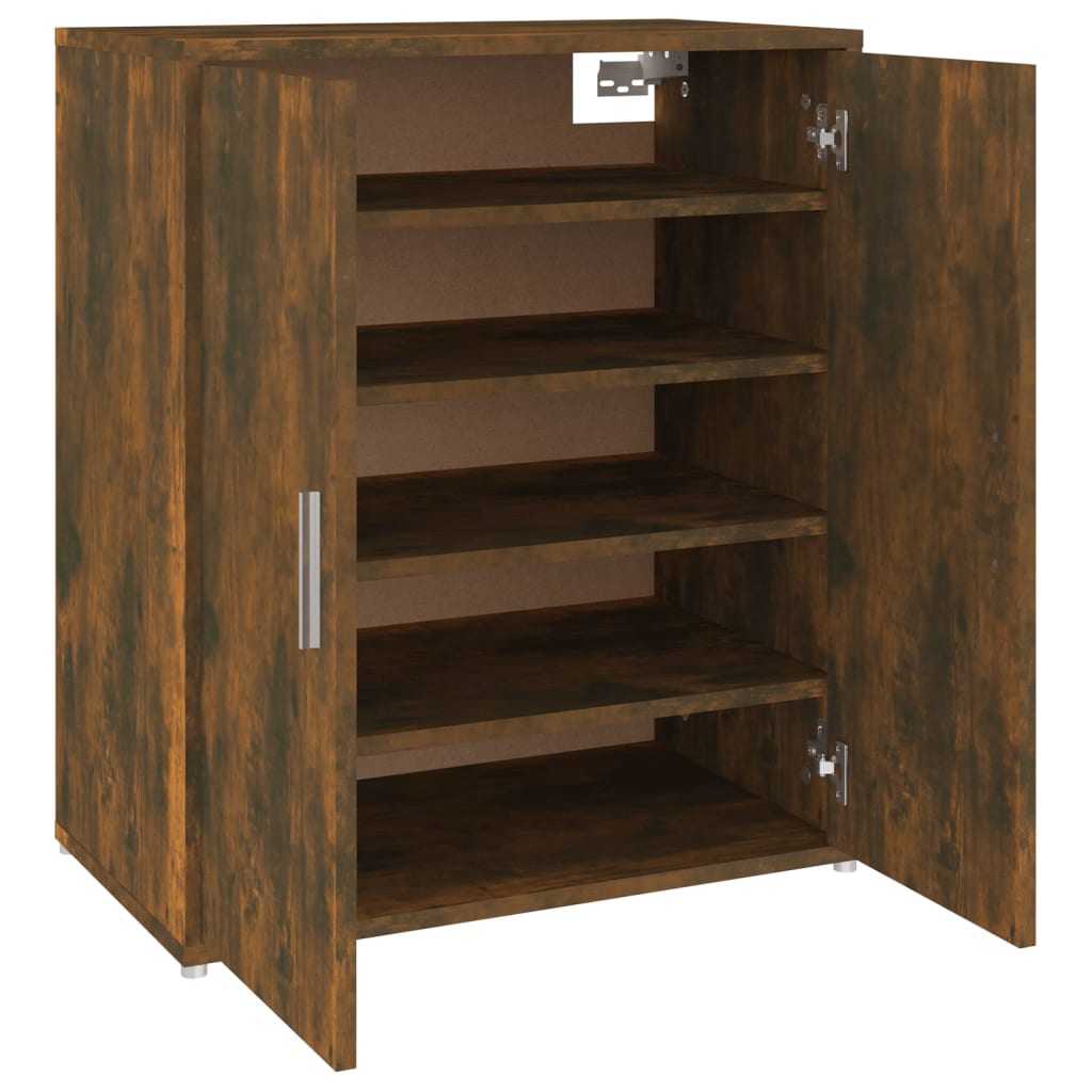 18 Pair 23" Smoked Oak Shoe Cabinet With 5 Tiers