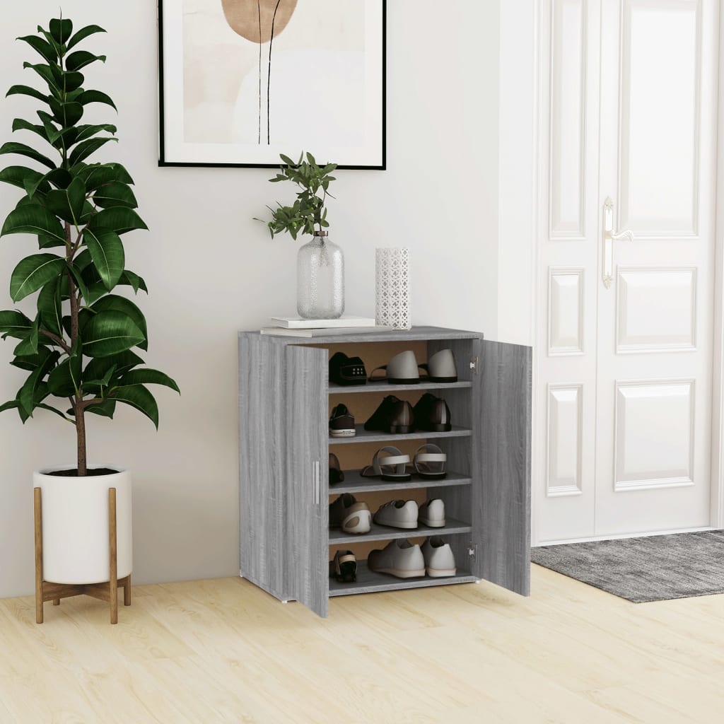 18 Pair 23" Smoked Oak Shoe Cabinet With 5 Tiers