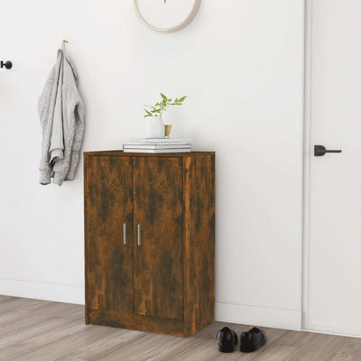 Flow Shoe Cabinet Smoked Oak 5 Drawers Tall & Wide