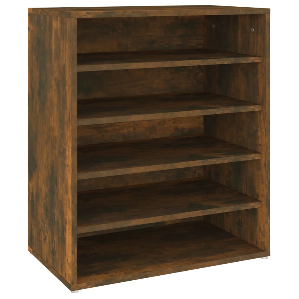 Shoe Cabinet Smoked Oak 5 Drawers Tall & Wide