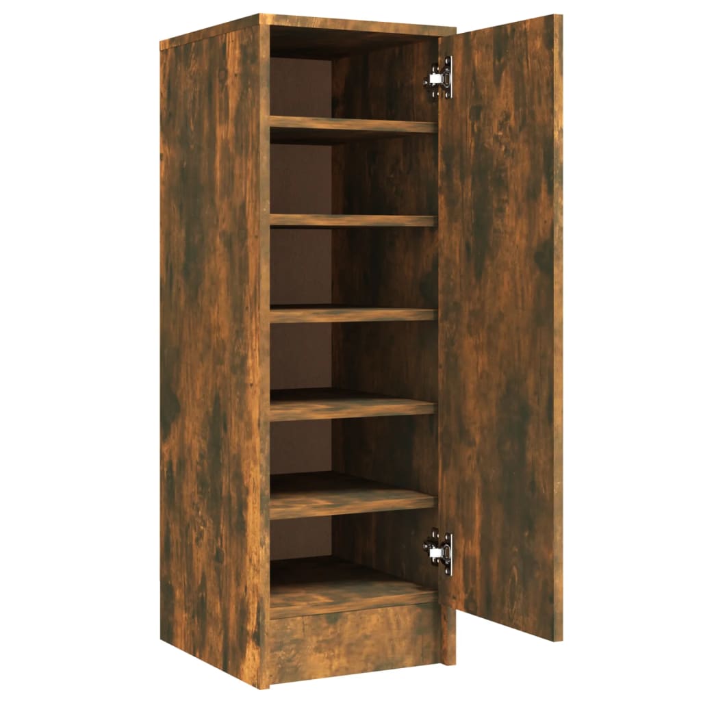 Shoe Cabinet Smoked Oak 6 Drawers Tall