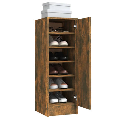 Shoe Cabinet Smoked Oak 6 Drawers Tall