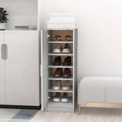 Shoe Cabinet Smoked Oak 6 Drawers Tall