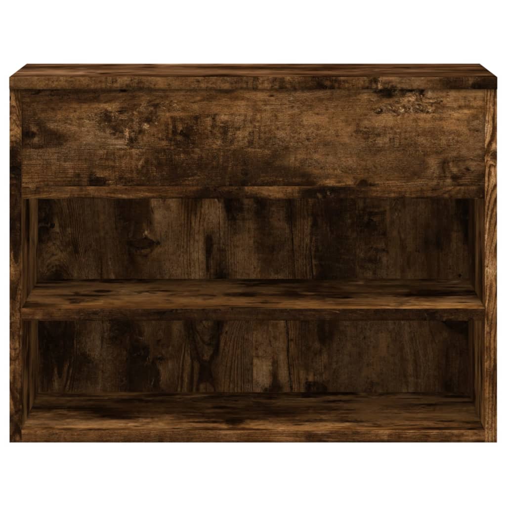 Shoe Chest Smoked Oak Wide & Deep 5 Compartments