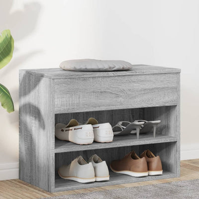 Shoe Chest Smoked Oak Wide & Deep 5 Compartments