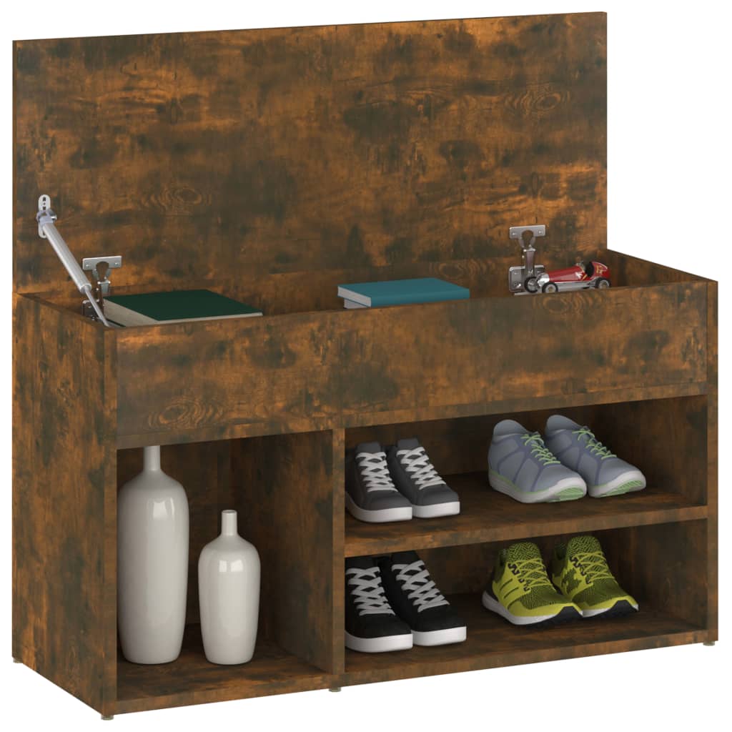Arc Shoe Chest Smoked Oak Wide & Deep 4 Compartments