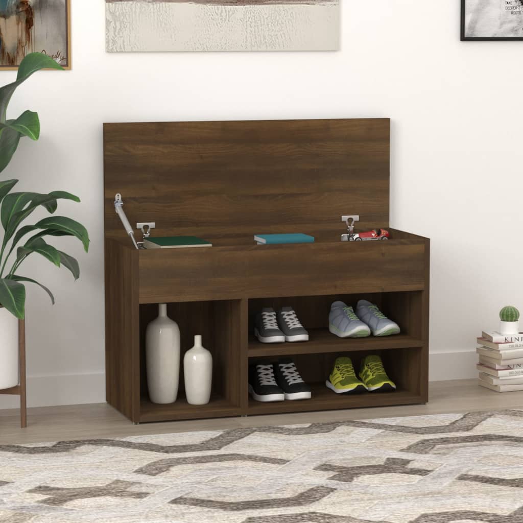 Arc Shoe Chest Smoked Oak Wide & Deep 4 Compartments