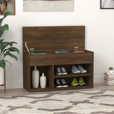 Arc Shoe Chest Smoked Oak Wide & Deep 4 Compartments