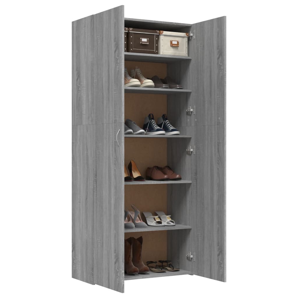 Shoe Cabinet Sonoma Reclaimed Wood 2 Compartments Tall & Skinny