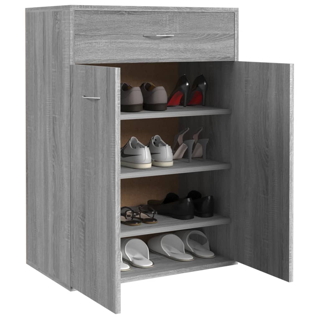 Shoe Cabinet Sonoma Reclaimed Wood 3 Compartments Rectangular