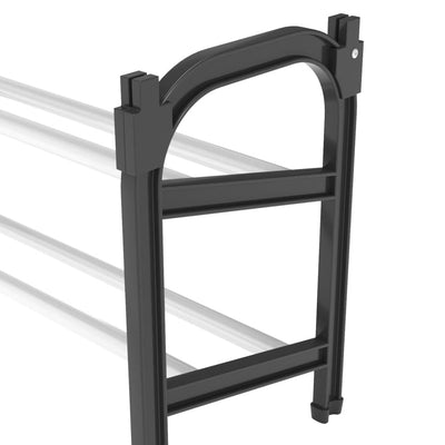 Shoe Rack Black and Silver Aluminum 2 Tiers