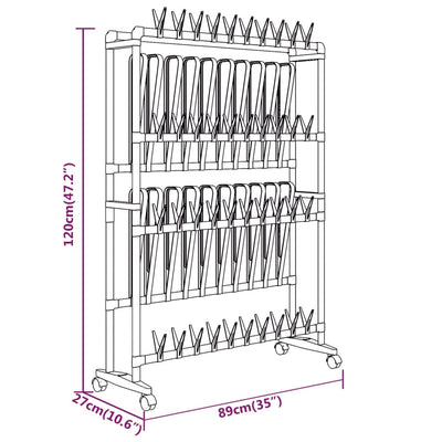 Shoe Rack Aluminum  Rollable Shoe Rack