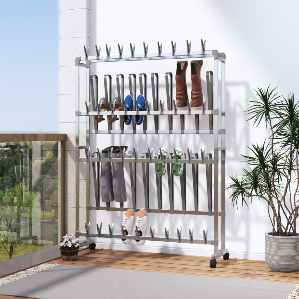 Shoe Rack Aluminum  Rollable Shoe Rack