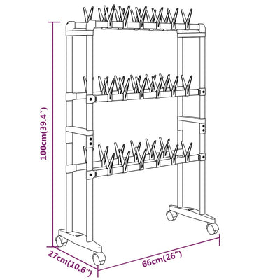 Shoe Rack Aluminum  Rollable Shoe Rack