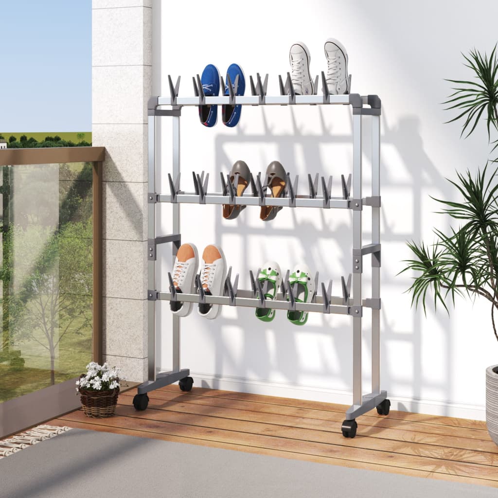 Shoe Rack Aluminum  Rollable Shoe Rack