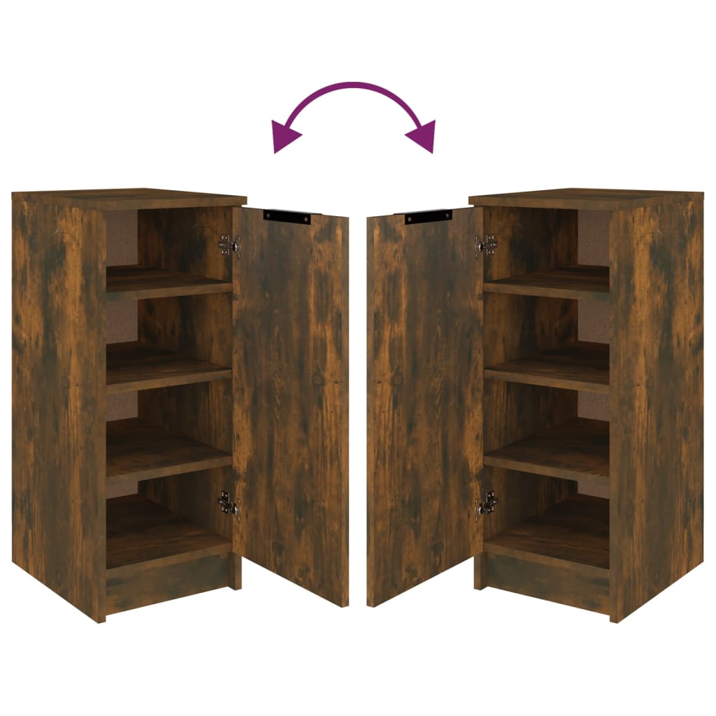 Arc Shoe Cabinet Smoked Oak Medium 4 Drawers