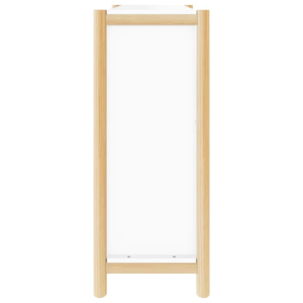 Shoe Cabinet Natural Solid Pine Medium 2 Drop-Down Drawers