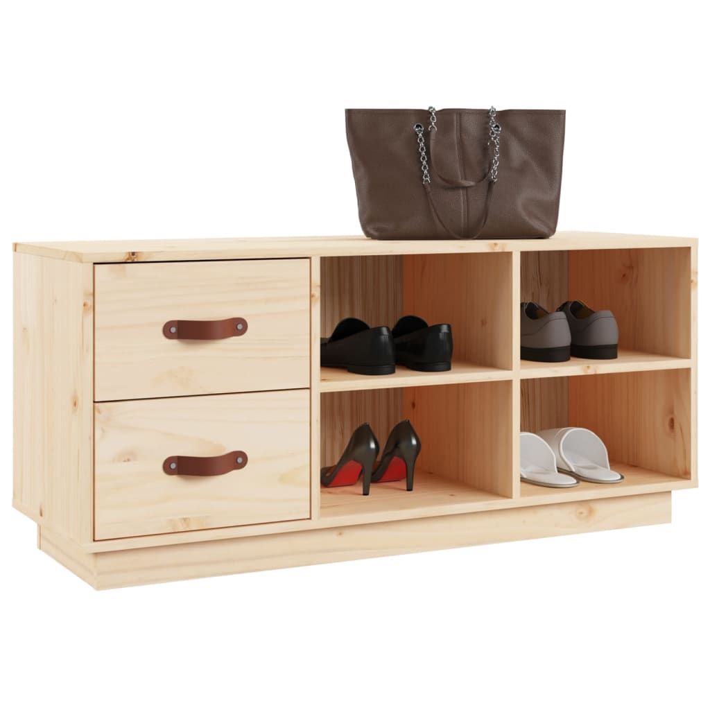 Arc Shoe Bench Natural Pine 6 Compartments Wide & Deep