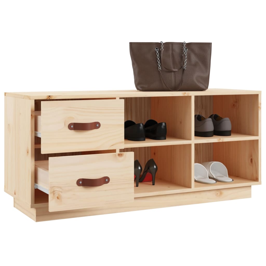 Arc Shoe Bench Natural Pine 6 Compartments Wide & Deep