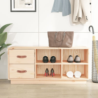 Arc Shoe Bench Natural Pine 6 Compartments Wide & Deep