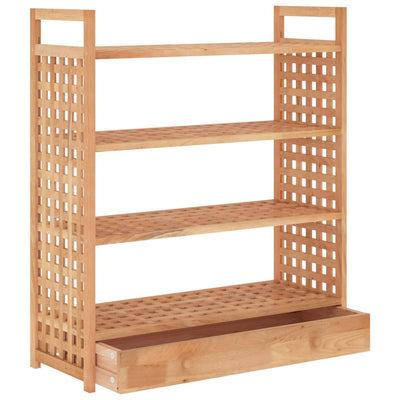 Shoe Rack Solid Walnut 4 Tiers