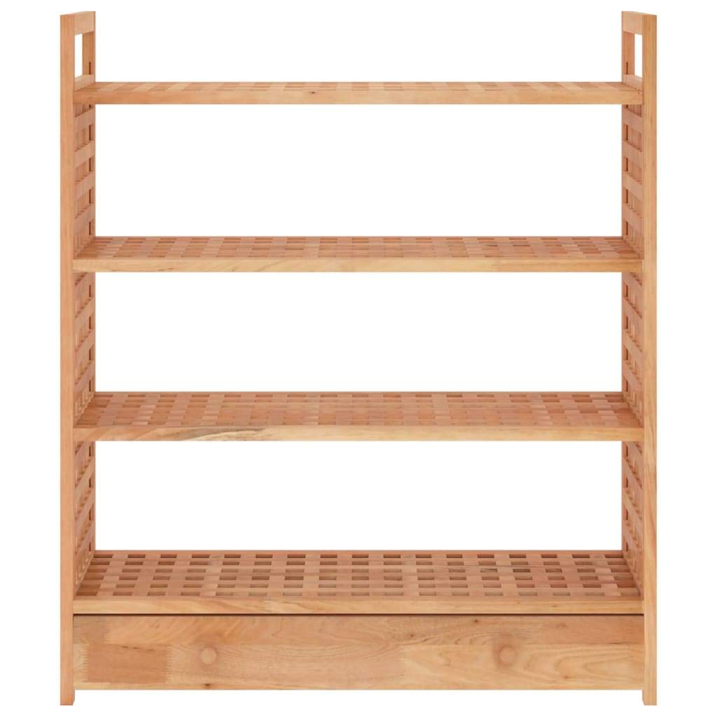 Shoe Rack Solid Walnut 4 Tiers
