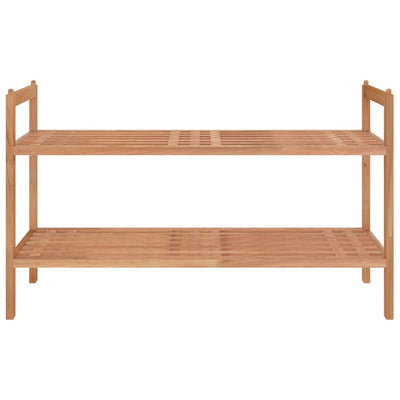 Shoe Rack Solid Walnut 2 Tiers