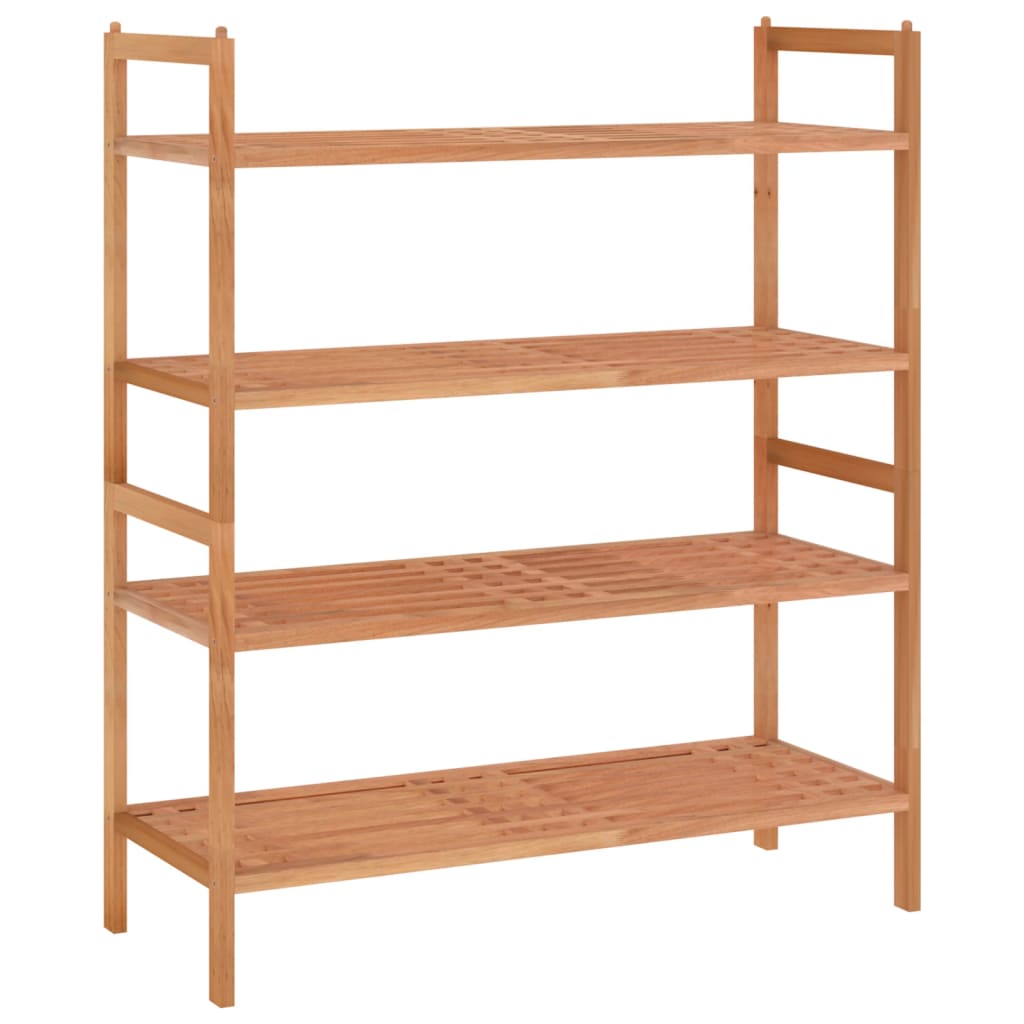 Shoe Rack Solid Walnut 4 Tiers