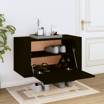 Luxo Wall-mounted Shoe Cabinet Solid Pine 2 Compartments