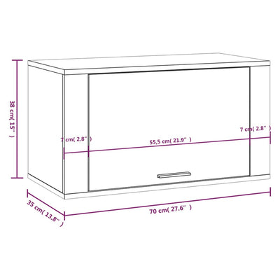 Luxo Wall-mounted Shoe Cabinet Solid Pine 2 Compartments