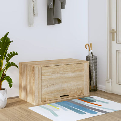 Luxo Wall-mounted Shoe Cabinet Solid Pine 2 Compartments